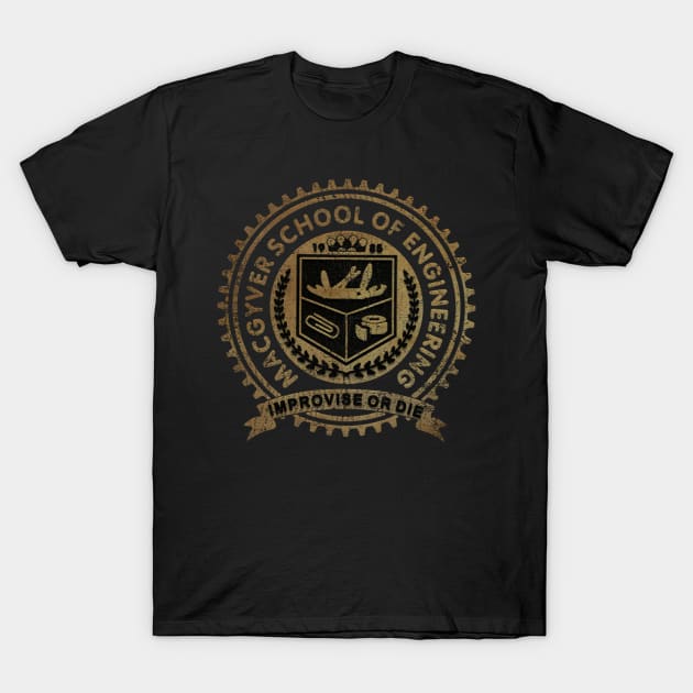 Vintage MacGyver School Of engineering T-Shirt by Kerambawesi